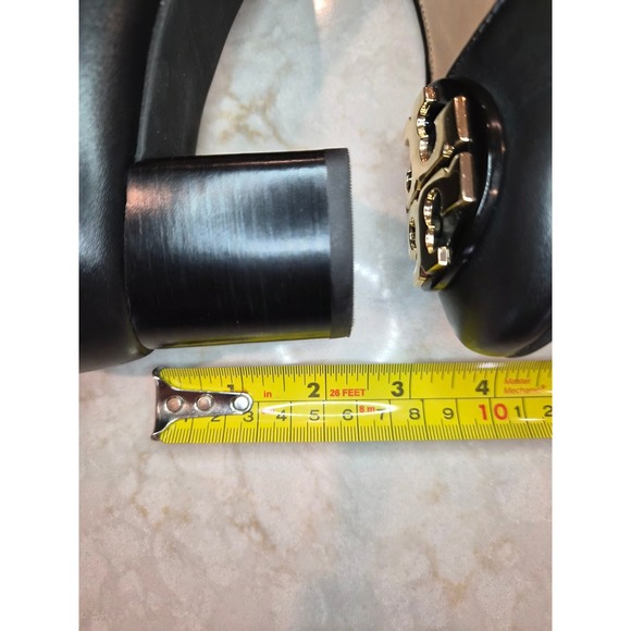 TORY BURCH "Janey"  50mm Calf Leather Pumps Women -‎ SZ 9 Black - Picture 4 of 10